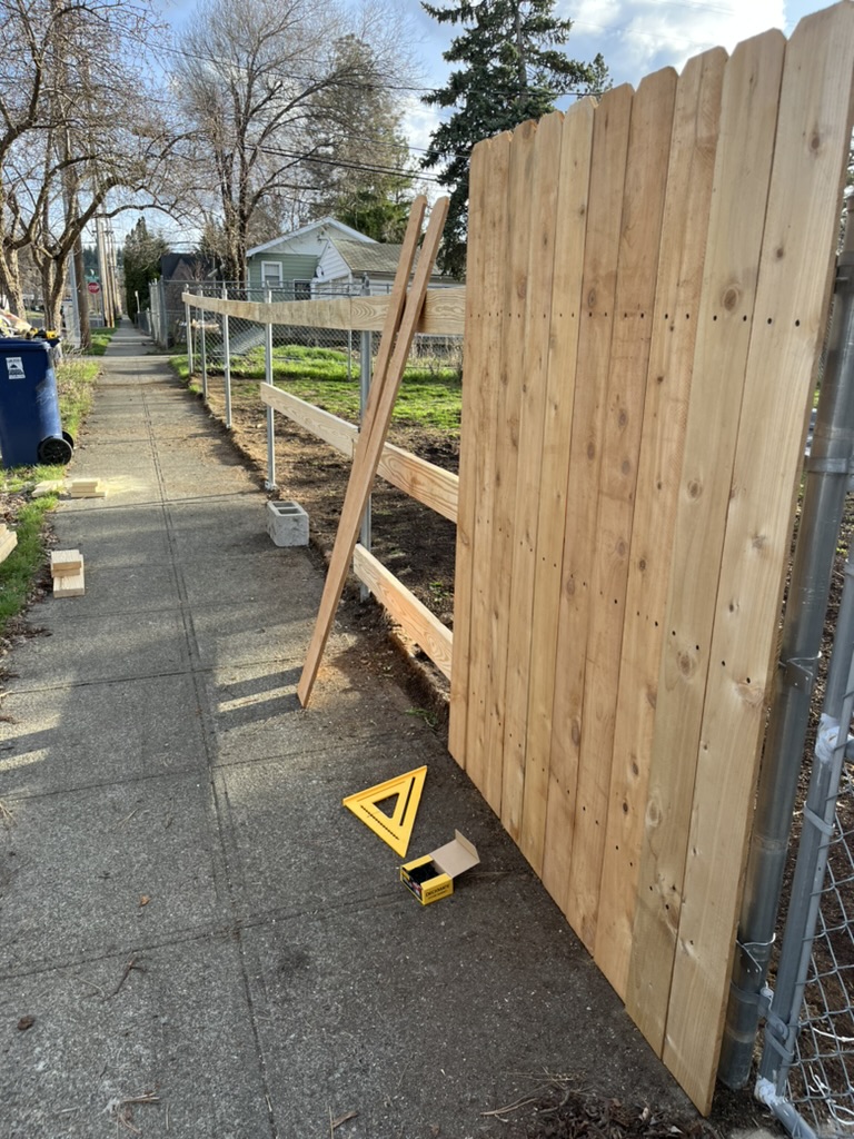 fence installation in progress